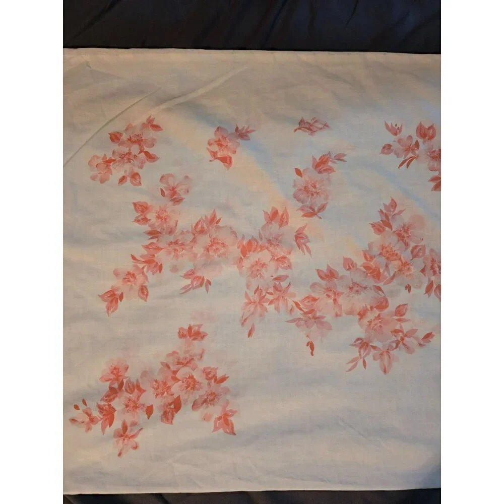 Vintage Red Watercolor Asian Floral Pillowcase